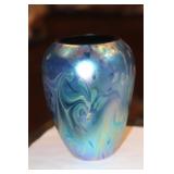 Robert Eickholt Iridescent Art Glass Vase