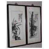 A Pair of Antique Asian Watercolors
