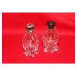 Sterling Silver Top, Glass Salt and Pepper Shaker