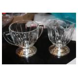 Sterling Rim Cream and Sugar Cointainers