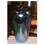 Robert Eickholt Iridescent Art Glass Vase