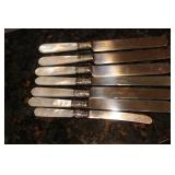 Lot of 7 Mother of Pearl and Sterling Ban Butter K
