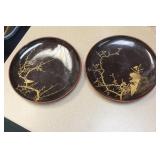 Lot of 2 Japanese Lacquer Trays