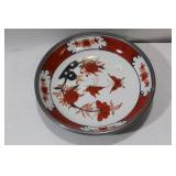 An Oriental Ceramic and Pewter Bowl