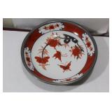 An Oriental Ceramic and Pewter Bowl