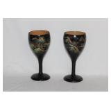 Lot of 2 Oriental Lacquer Cups