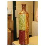 Marked Lyon Tall Pottery Bottle