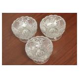 Lot of 3 Pressed Glass Small Bowls