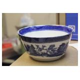 Antique Blue Willow Flow Blue Bowl
