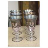 Set of 6 Silver Overlay Goblets