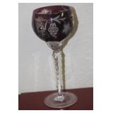 Amethyst Color Cut Glass Goblet