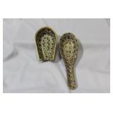 A Signed Japanese Kutani Spoon and Spoon Rest