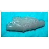 White Jade or Jadeite Cicada on Vine