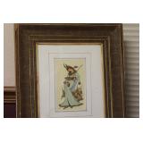 Antique Pastel on Bone?/Lucite Persian? Painting