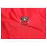 A Sterling Top Ornate Glass Container