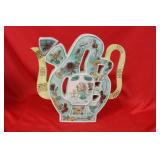 A Chinese Famille Verte Character Teapot