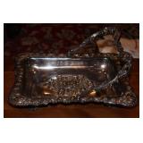 Real Ornate Silverplate Rectangular Basket