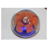 Art Glass Flower Paperweight