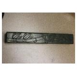 Spinach Carved Jade Chinese Scroll Weight