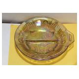 A Carnival Glass Footed Bowl