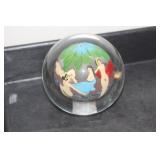 Reverse Painting on Glass Nude Paperweight