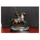 A Bronze Mounted Falconeer by P.J. Mene