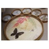 Butterfly Bamboo Tray and Coasters