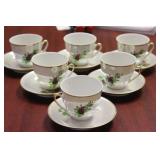 Set of Six Cup and Saucers