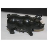 Small Spinach Jade Pig Figurine