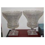 Pair of Dresden Cut Glass Urns
