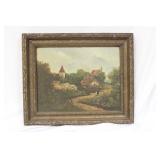 An Oil on Wood Painting