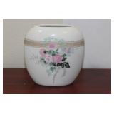 A Ceramic Flat Floral Vase