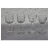 Lot of 4 Cut Glass Small Stem Cup