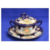 A Japanese Sugar Container with Undertray