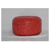 A Cinnabar Resin Round Box