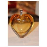 Art Glass Heart Form Perfume Bottle
