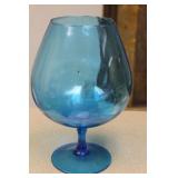 Teal Colour Glass Goblet