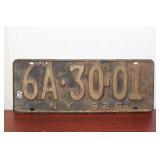 A 1926 New York License Plate