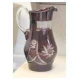 Ruby Red Glass Pitcher