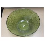 Vintage Ribbed Glass Salad Bowl