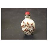 A Chinese Peking Glass Overlay Snuff Bottle