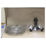 Set of 8 Clear Glass Dinner Plates