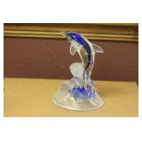 An Art Glass Dolphin Statue