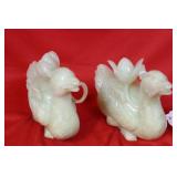 Pair of Jade Swan