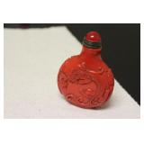 Red Glass Dragon Snuff Bottle