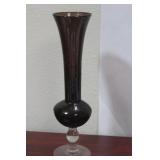 An Amethyst Etched Glass Vase