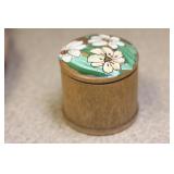 Wooden Round Trinket Box