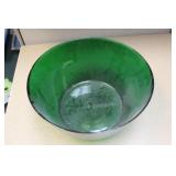 Vintage Green Glass Salad Bowl