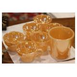Lot of 7 Ancor Hacking Lusterware Glass Cups