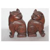 A Pair of Chinese/Asian Wooden Bookends